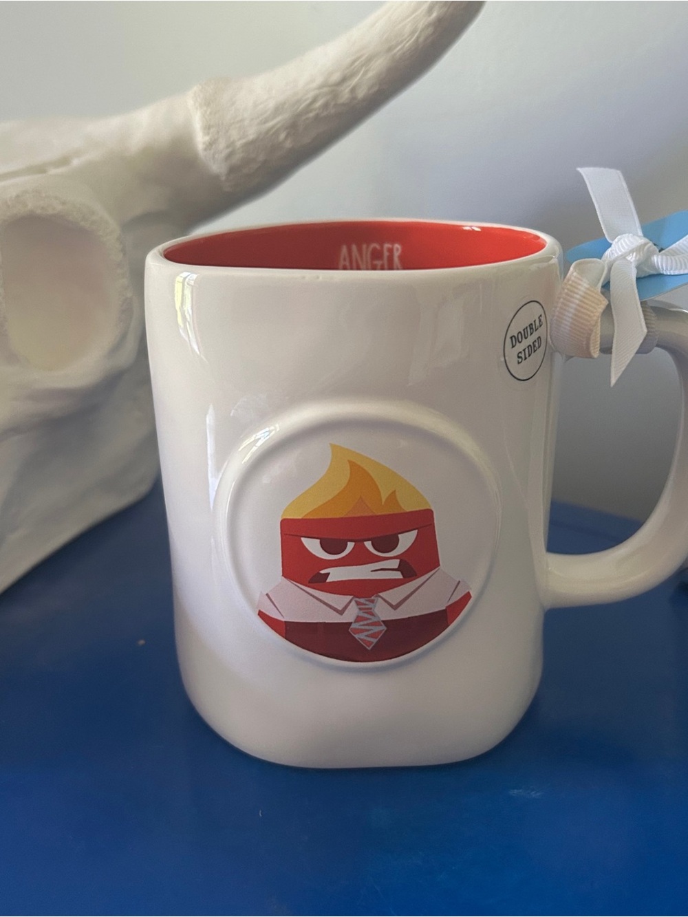 Rae Dunn Disney Pixar Inside Out 2 Anger Fired Up Double Sided Mug - Picture 3 of 8